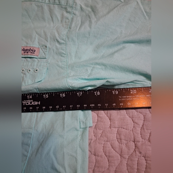 Columbia PFG Button Up Shirt Youth Boys Size L Vented Omni Shade Blue Gift Fish - Picture 5 of 6